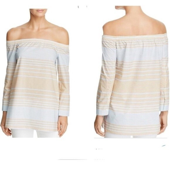 Lafayette 148 New York Amy Striped Blouse S NWOT - Picture 2 of 12